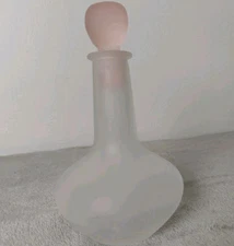 Vintage Crowning Touch Collection Frosted Apothecary Perfume Bottle White & Pink