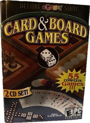Card and Board Games Deluxe Suite PC CD-ROM Softwear 2 CD Set eGames NEW SEALED