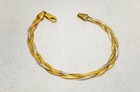 Sterling Silver 925 Vermeil Jewelry Set Braided Bracelet and Geometric Ring — photo 5
