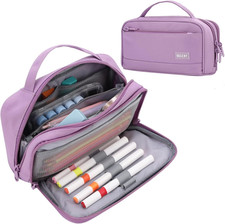 Pencil Case, Large Cute Pencil Pen Pouch Organizer w Zippers Top Handle School S