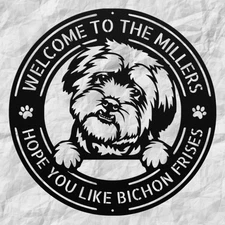 Personalized Bichon Frise Dog Metal Sign Custom Wall Art Home Decor Gift Ideas