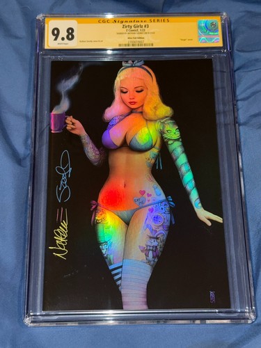 ZIRTY GIRLZ #3 CGC 9.8 SS Signed Nathan Szerdy ~Alice In Wonderland FOIL