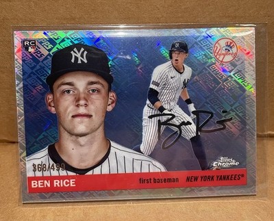 2025 Topps Chrome Platinum Ben Rice Logofractor Rookie Card /499 Yankees