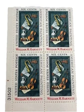 Us Stamp Scott #1386...1969 6c William M. Harnett Plate Block of 4 MNH