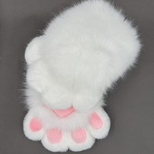 "Cozy Furry Paw Gloves &ndash; Soft, Plush Animal Paw Costume Accessories for Adults