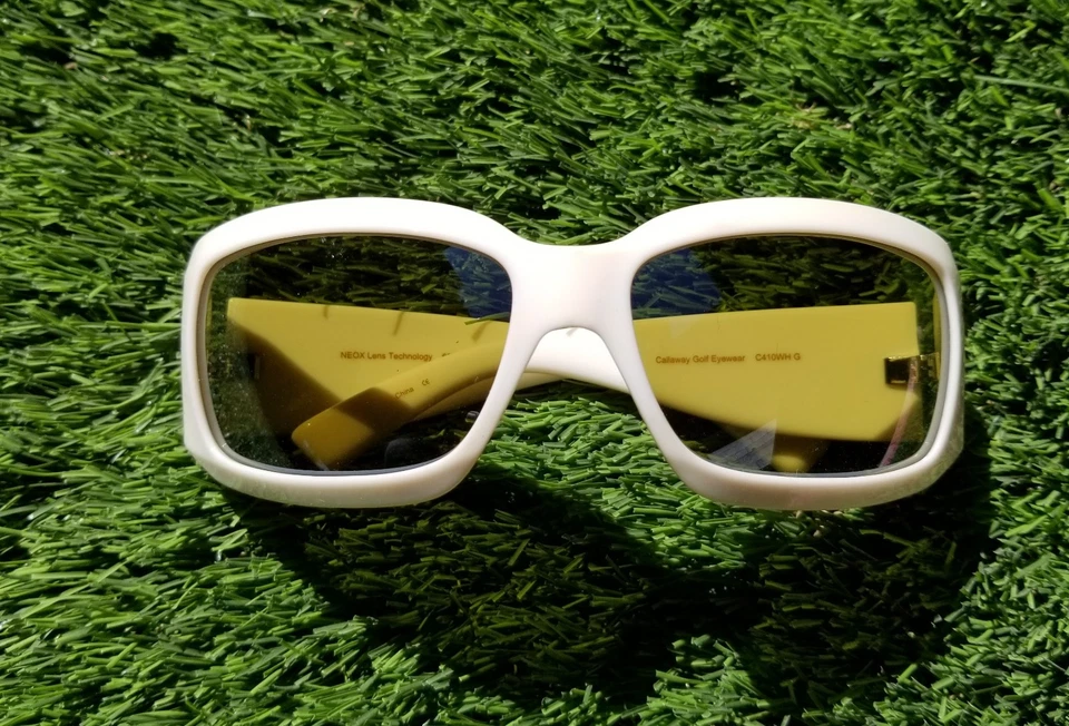 Callaway Ivory Golf Sunglasses Green NEOX Lenses Rhinestones C410WH G Rare - Image 4 of 4