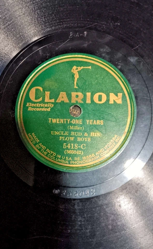 Uncle Bud & Plow Boys WHAT DOES THE DEEP SEA SAY / TWENTY ONE YEARS VG+ - Image 2 of 2