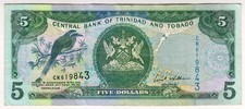 2006 Trinidad and Tobago 5 Dollars 619843 Paper Money Banknotes Currency