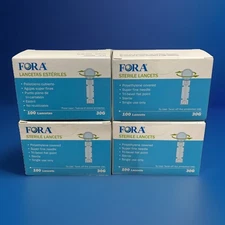 FORA Sterile Lancets 30G Super Fine Tri-Bevel Tip 4 Boxes = 400 2025