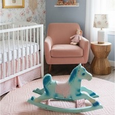 Vintage Wonder Shoo-Fly 60's Rocking Horse Blue Pink Retro Boho Baby Nursery