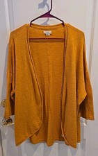 Fat Face UK Linen Cotton Blend Open Cardigan Sweater Ladies Sz 12 Gorpcore
