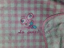 Garanimals Baby Blanket So Sweet Pink White Butterfly Flower Floral Plush Check