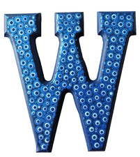 Dot Painted Wood Letter-W