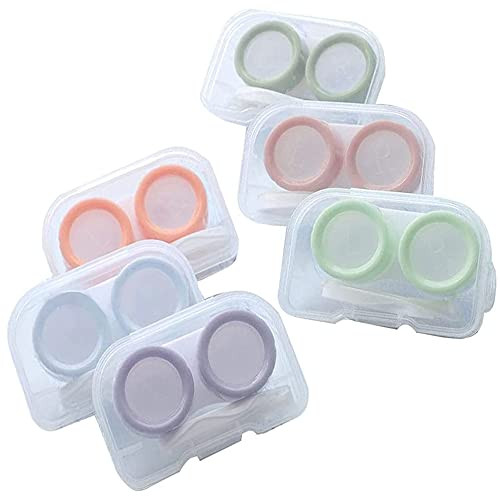 6-Color Mini Contact Storage Case with Tweezers for Easy Lens Handling