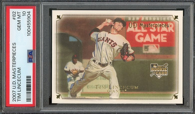 2007 U.D Masterpieces #82 Tim Lincecum RC GEM-MT PSA 10 Giants 5904