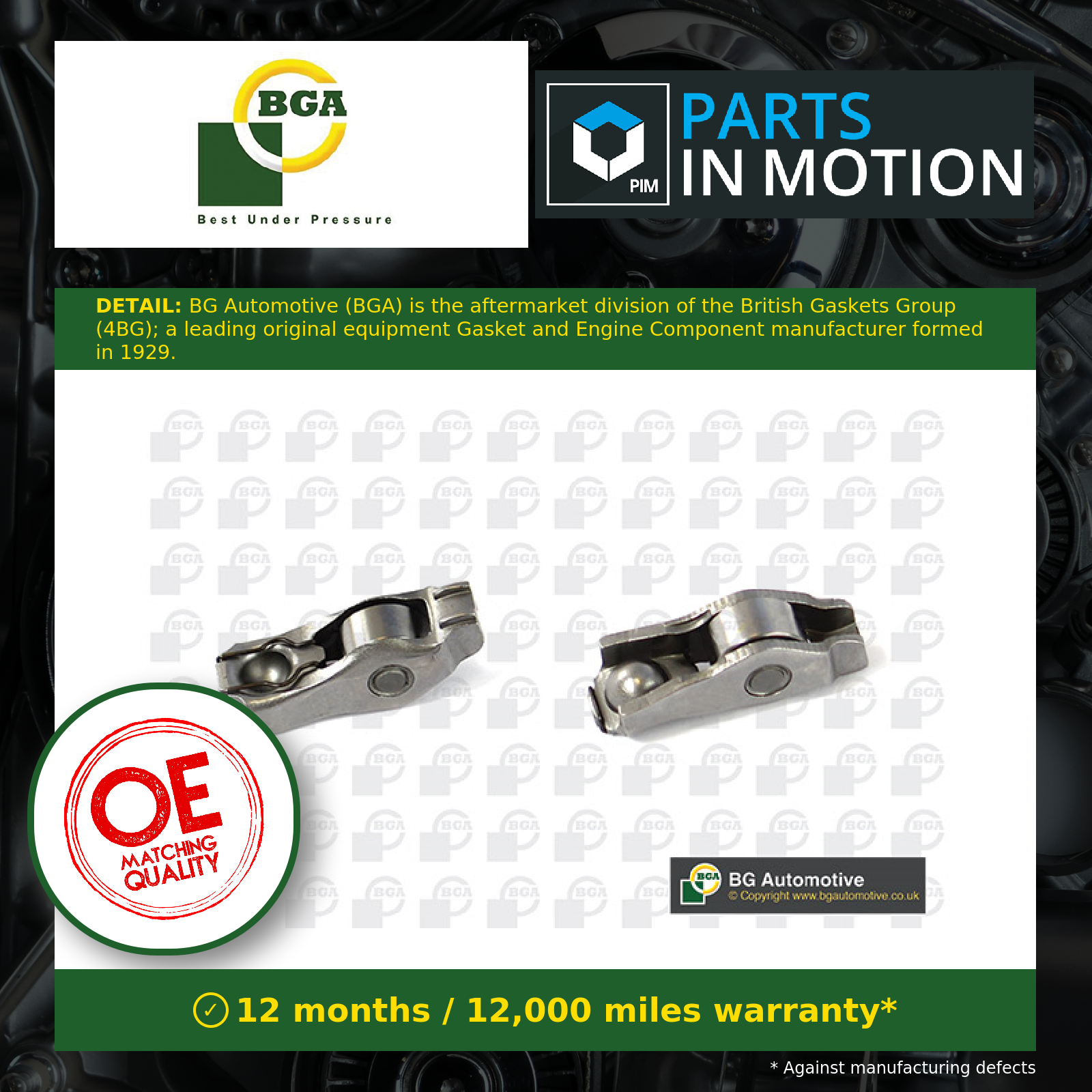 Cam Follower fits PEUGEOT 208 Mk1 Outlet 1.4 1.6 12 to 19 Finger Rocker Engine