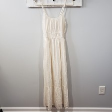 Pact Organic Cotton Coastal Double Gauze Maxi Dress Cream Women's Small