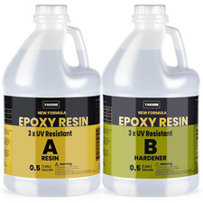 1 Gallon 3 UV Resistant Epoxy Resin Kit - Ultra Clear Non-Yellowing Formula for