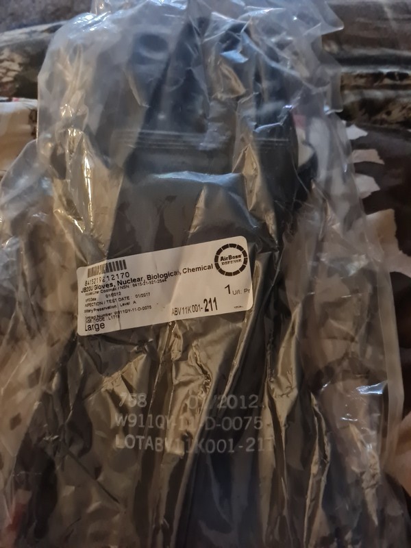 NEW SEALED JB2GU Air Boss Defense Army Black Nuclear Bio Chemical Gloves Large 