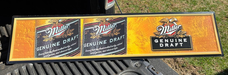 Vintage - Miller Genuine Draft - Tin Embossed Beer Sign - Advertising / Man Cave