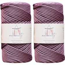 2 PCS Plum 3mm x 131 Yard 394 FT Polyester Polypropylene Macrame Cord Crochet