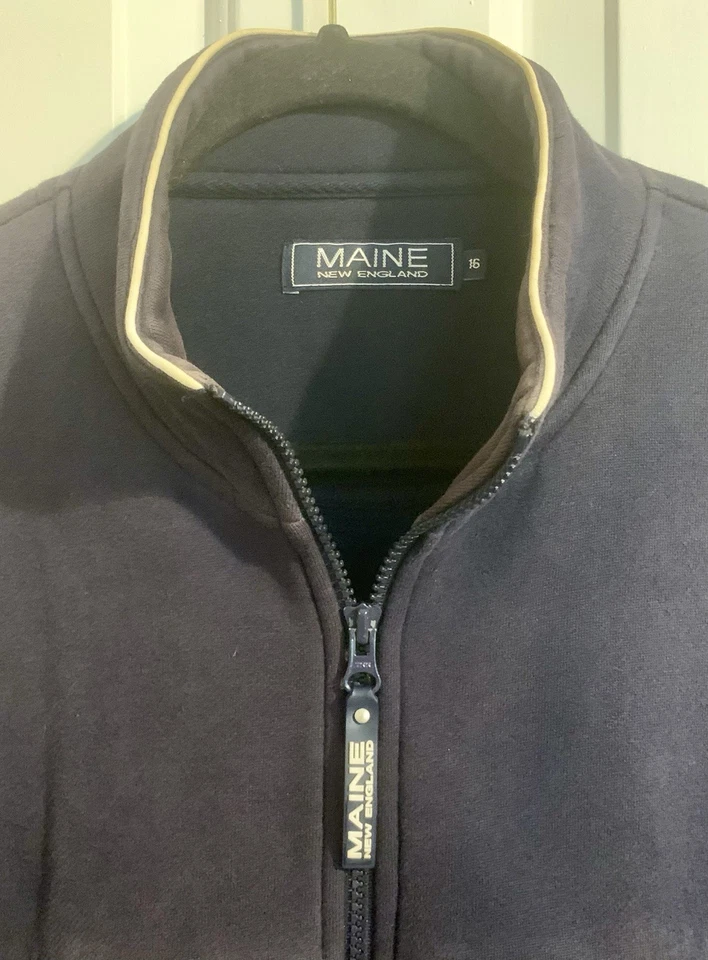 Maine New England Women’s Navy Full Zip Long Sleeve Zip Up Jumper Size 16 - Image 3 of 4