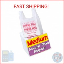 YovhVon Medium Size 100 Count Plastic Bags with Handles, T-Shirt Bags, Thank You