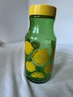 Vintage Golden Anniversary Lemonade Jar Bottle Green Yellow Anchor Hocking