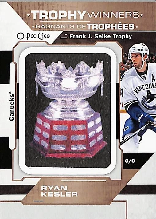 2018-19 O-Pee-Chee Trophy Winners Frank J. Selke Jumbo Patch Ryan Kesler #P-17 - Image 2 of 4