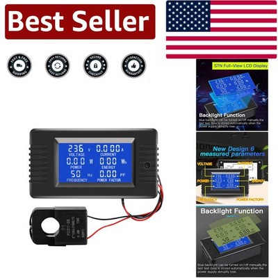 High Precision AC Current & Voltage Meter with LCD Display and One-Touch Control