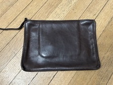VINTAGE COACH Dark Brown LG Slim Clutch Portfolio Talon Zip 12 3/4