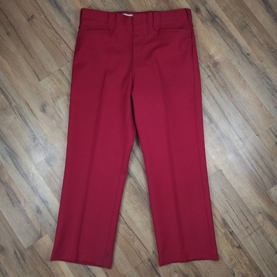 Vintage 70s Mesquite 35x27 Niver Western Wear Red Pants Pearl Snap Retro