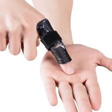 Kuangmi Finger Sleeve Support Protector Splint S/M(Pack of 1), Black 