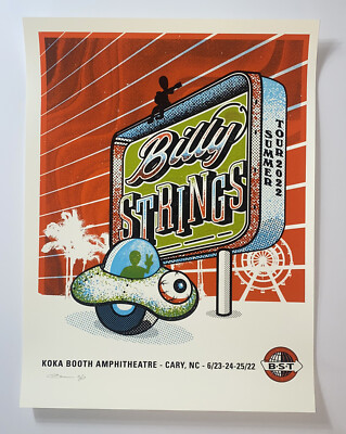 Billy Strings Poster Koka Booth Cary NC 2022 Signed Silkscreen