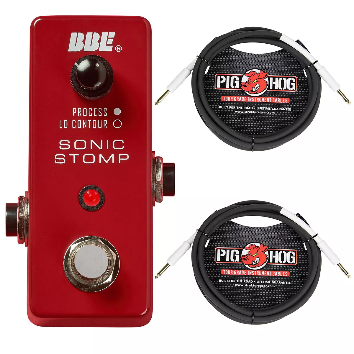 BBE MS 92 Mini Sonic Stomp Maximizer Guitar Pedal w/ Pig Hog 10' 1