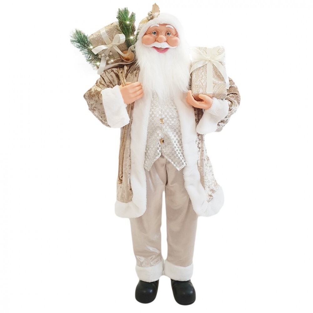 Costume Père Noël Champagne 110cm en Velours pour Réveillon en Famille