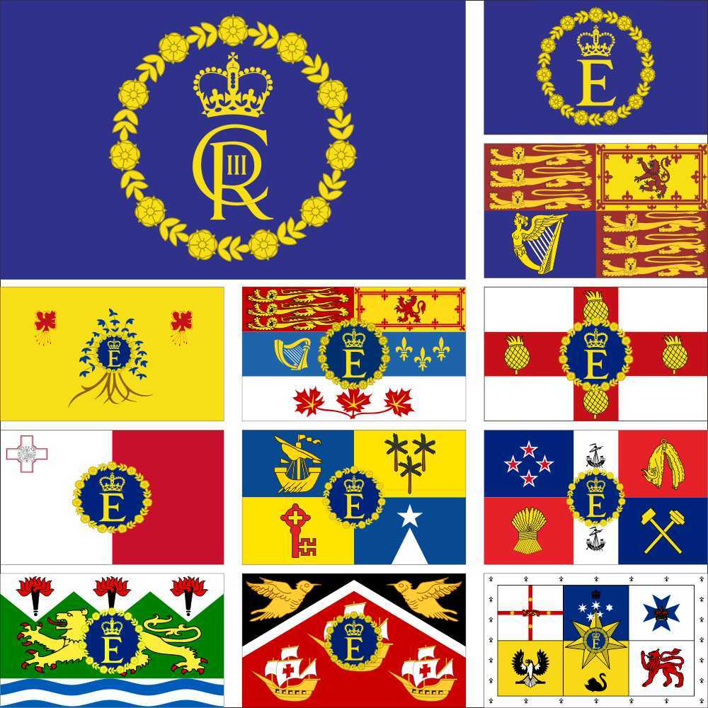 UK Flag King Charles III Queen Elizabeth II Royal Australia