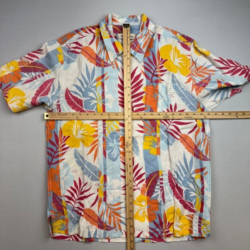 Tommy Bahama Hawaiian Shirt Mens M Silk Linen Colorful Floral Short Sleeve - Picture 4 of 5