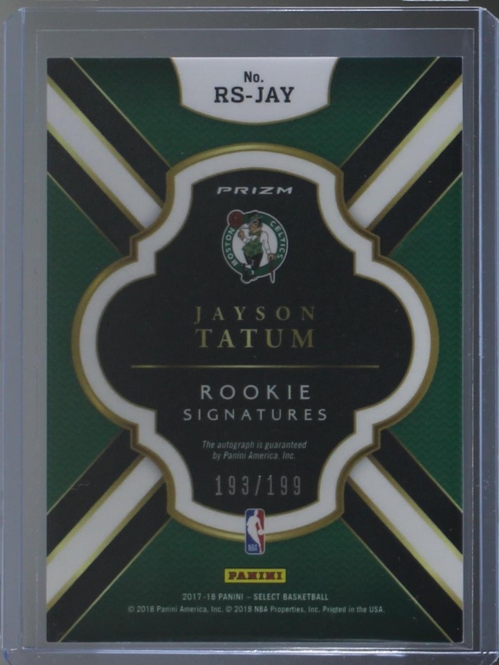 その他 JAYSON TATUM 2017/18 PANINI SELECT RC 2017-18 Panini Select - Jayson Tatum #166 for sale | eBay