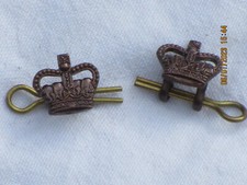 Korony rangi, sukienka służbowa oficera, 1 para, rozmiar 13x15mm, brąz, #34