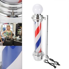 Barber Shop Pole Rotating Light Hair Salon Red/Blue/ White LED Stripes Sign Lamp