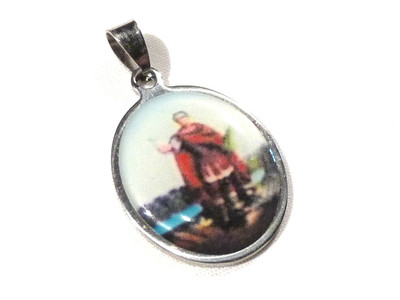 Pendentif Acier Inoxydable Saint-Martin No9 - Dimensions 4x2 Cm, Occasion Avec Micro-rayures