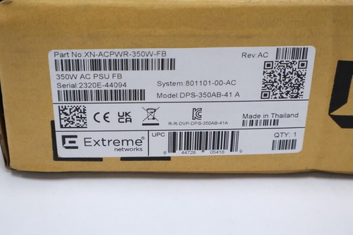NEW Extreme Networks XN-ACPWR-350W-FB 350W AC PSU FB - Picture 2 of 3