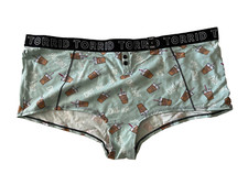 TORRID Boyshort Plus Size 3 Panty Underwear Coffee Break Logo Waistband