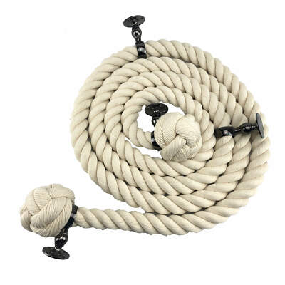 28 mm Weiß Synthetische Baumwolle Geländer Seil x 11 Fuß C/B 4 Rotguss Beschläge