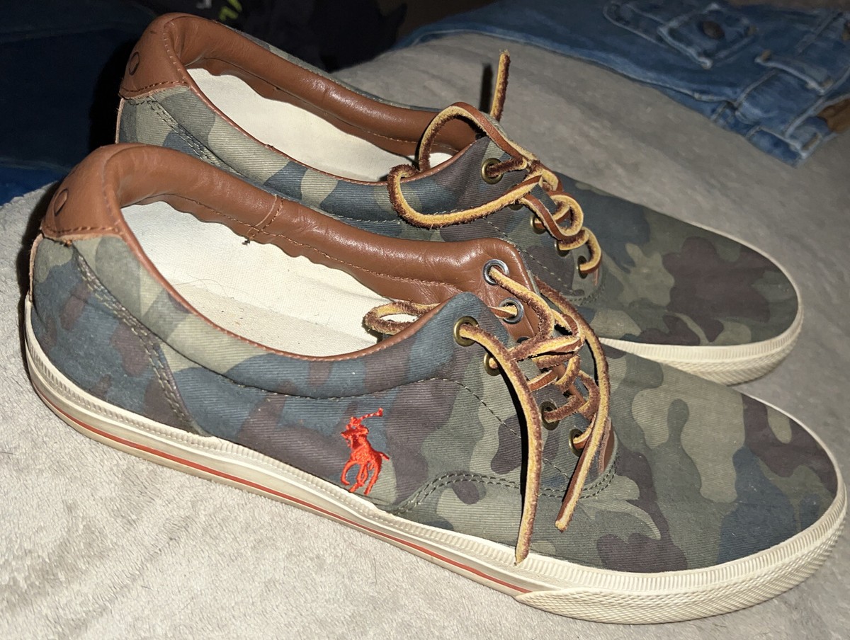 NWOB Polo Ralph Lauren Men's Faxon Low Dark Camo Sneakers Sz 11 D