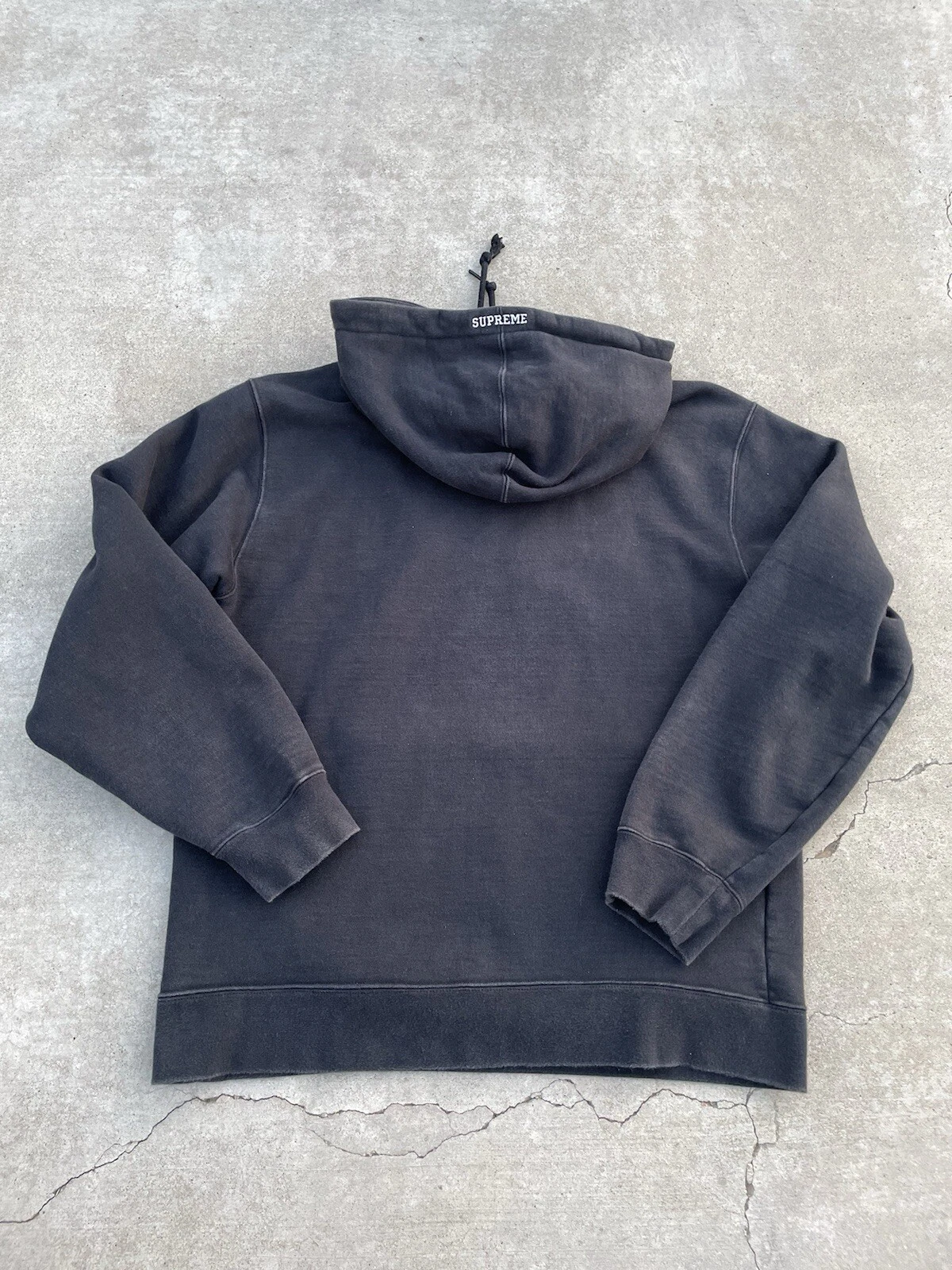 Felpa con cappuccio Supreme x Nike in pelle con logo applicato taglia media nera FW19