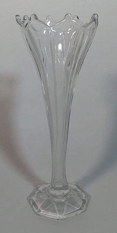 Vaso Heisey Colonial transparente 15 pol formato superior de tulipa - Muito bom estado - Imagem 3 de 4