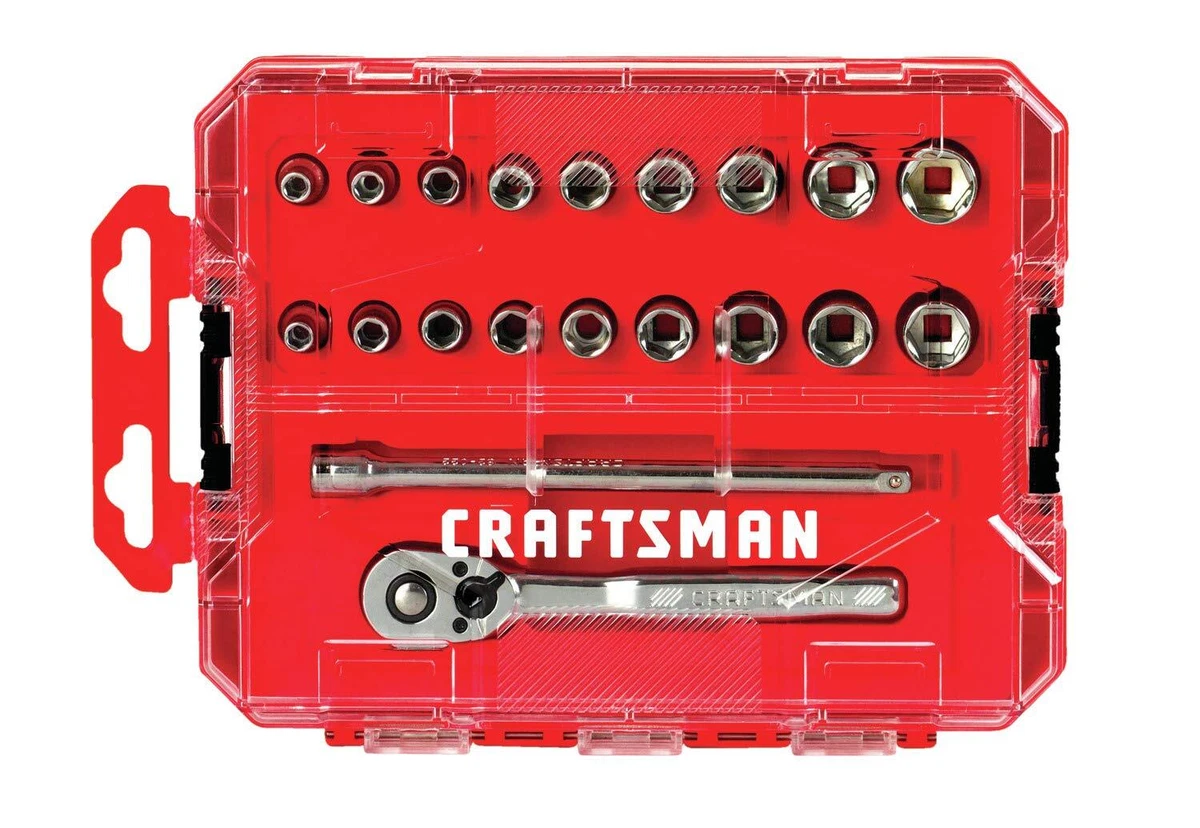 CRAFTSMAN Socket Set SAE Metric 1 4 Inch Drive 20 Piece