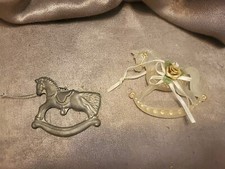 Vintage Christmas Rocking Horse Ornaments 3" In Size